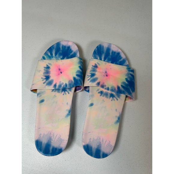 Gianni Bini Shoes - Gianni Bini Slide Sandals Womens 8M Multicolor Tie Dye Slip On Flat Summer Shoes